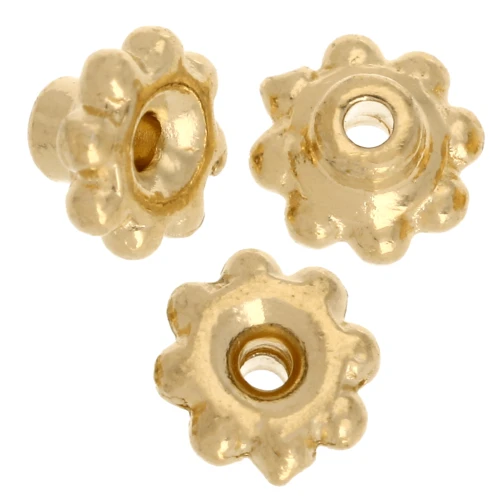 Rondelle beads precisions flowers 5 mm - Beads align - Fine gold plated x5