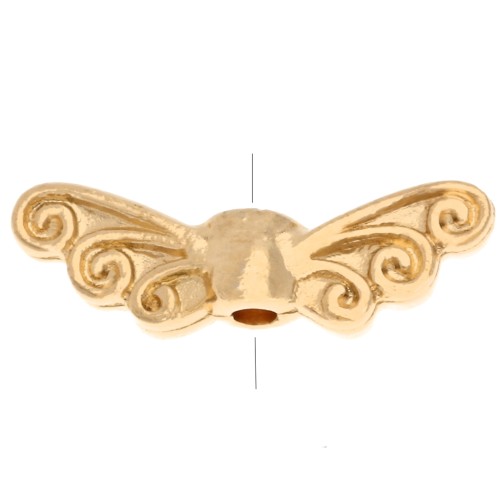 Fairy wings bead 4x13.5 mm - Fine gold plated x1