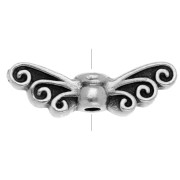 Fairy wings bead 4x13.5 mm - Antique fine silver plated x1