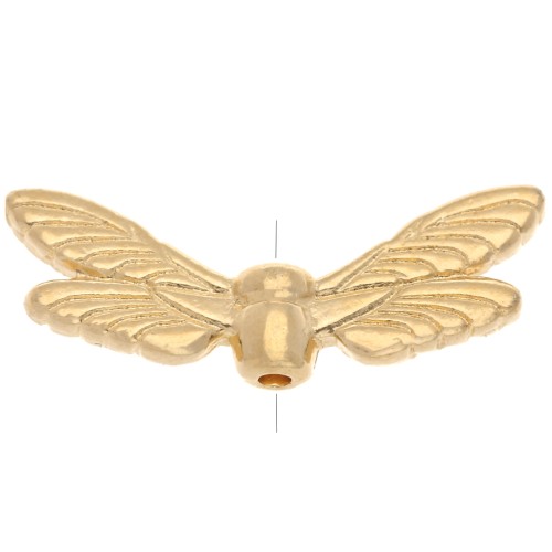 Dragonfly wings bead 7x20 mm - Fine gold plated x1