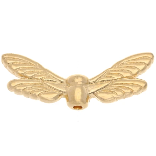 Dragonfly wings bead 7x20 mm - Fine gold plated x1