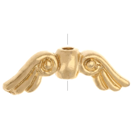 Angel wings bead 5x14 mm - Fine gold plated x1