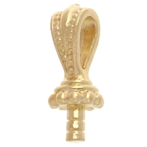 Pendant fasteners 17x7 mm for semi-pierced beads - Fine gold plated x1