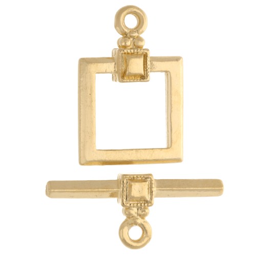 Square T clasp 18.5x12.5 mm - Fine gold plated x1