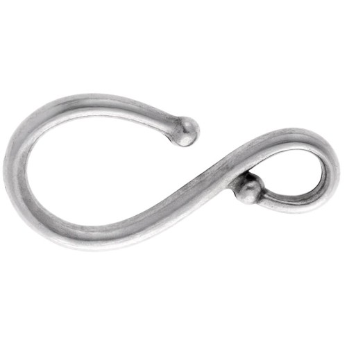 Hook clasp 32x16 mm - Antique fine silver plated x1