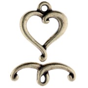 Heart clasp 17x14 mm - Bronze x1|raw }}