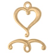 Heart clasp 17x14 mm - Fine gold plated x1