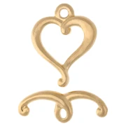 24 Carats gold - Heart clasp 17x14 mm - Fine gold plated x1 Heart clasp 17x14 mm - Fine gold plated x1