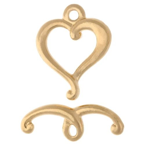Heart clasp 17x14 mm - Fine gold plated x1