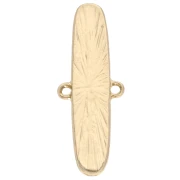 Oval spacer 11x28 mm with epoxy resin - Gold - Marbled Brown - Mother of pearl x1