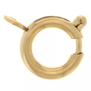10 mm spring clasps with open ring - 304 Gold stainless steel x100