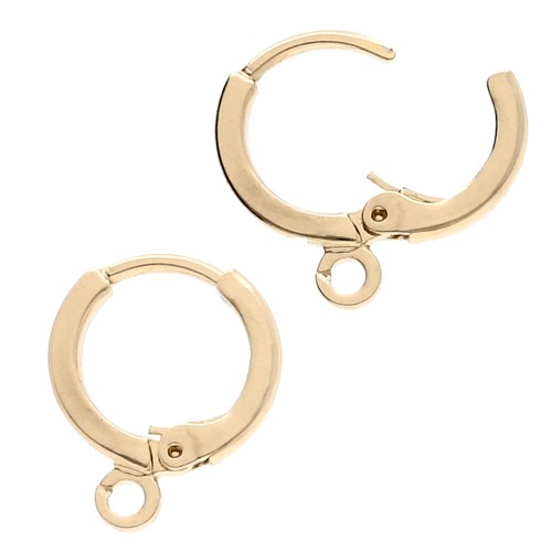 Creole earrings with 11mm ring - Gold x2
