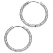Hammered round hoop 23 mm - Wire 2.5 mm - Stainless steel 316L and 201 x2