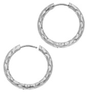 Hammered round hoop 20 mm - Wire 2.5 mm - Stainless steel 316L and 201 x2