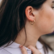 Hammered round hoop 20 mm - Wire 2.5 mm - Stainless steel 316L and 201 x2