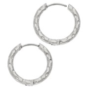 Hammered round hoop 18 mm - Wire 2.5 mm - Stainless steel 316L and 201 x2