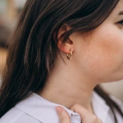 Hammered round hoop 18 mm - Wire 2.5 mm - Stainless steel 316L and 201 x2