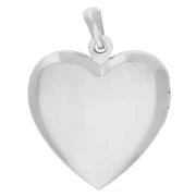 Heart photo holder pendant 26x23 mm - Hearts motif - Fine silver plating x1
