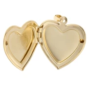 Heart photo holder pendant 26x23 mm - Hearts motif - Gilded with fine gold x1
