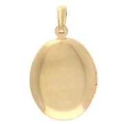 Oval Photo Frame Pendant 26x18 mm - Flower motif - Gilded with fine gold x1