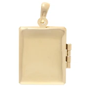 Rectangle photo holder pendant 24x18 mm - arabesque motif - Gilded with fine gold x1
