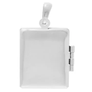 Rectangular photo holder pendant 24x18 mm - arabesque motif - Fine silver plating