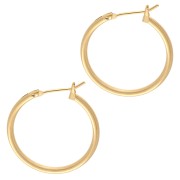 Round hoop earrings 23 mm - Wire 1.8 mm - Gilded with fine gold x2