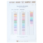 Miyuki 11/0 Seed Bead Color Chart - Sample Card (No. 43/2R) Dyed Colors - Semi-Frosted