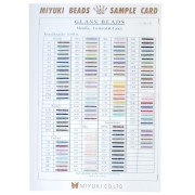 Miyuki 11/0 Seed Bead Color Chart - Sample Card (No. 853/R) Metallic, Lustered & Fancy