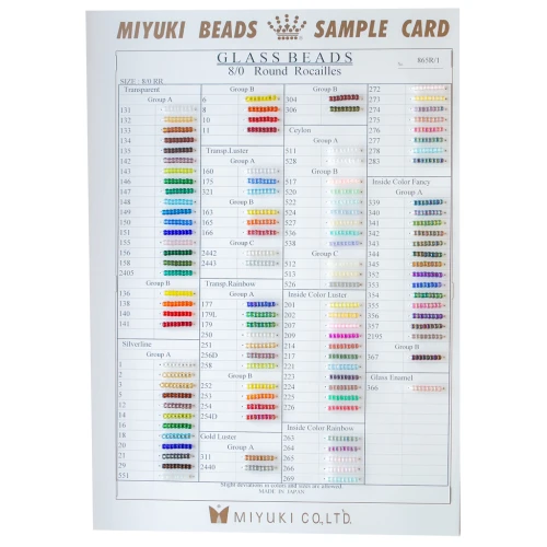 Miyuki 8/0 Seed Bead Color Chart (No. 865/R/1-2) - Sheets 1 and 2