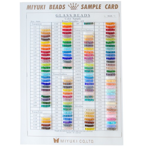 Miyuki 6/0 Seed Bead Color Chart (No. 866/R/1-3) - Sheets 1, 2, and 3