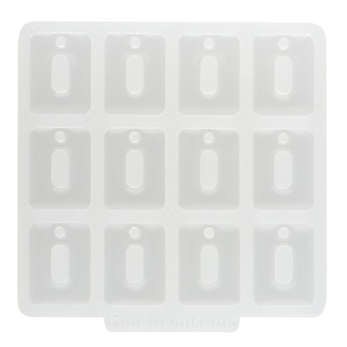 Géa Creations silicone mould for rectangular pendants 20x15 mm