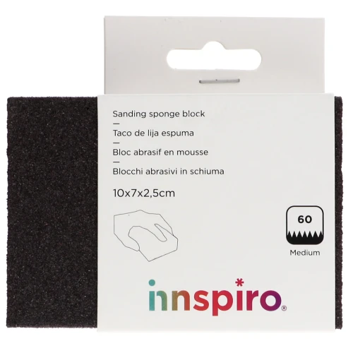 Foam sanding block, medium grain P60 10x7 cm x1