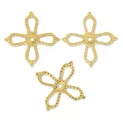 Mini-stamped  flowers 10 mm fine Gold plated x10