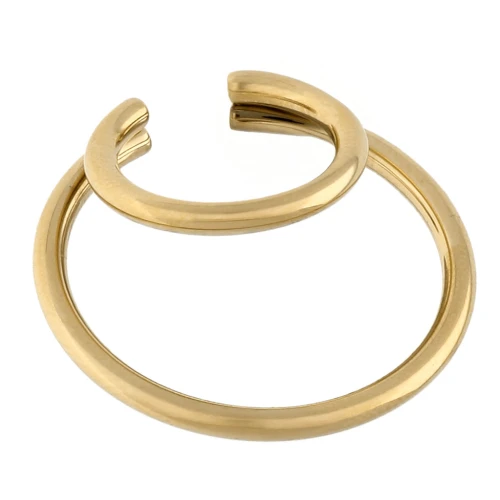 Ear cuff - Bague d'oreille double anneaux 25 mm - Stainless steel 304 Gold x1