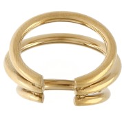 Ear cuff - Bague d'oreille triple rings 16 mm à 20 mm - Stainless steel 304 Gold x1