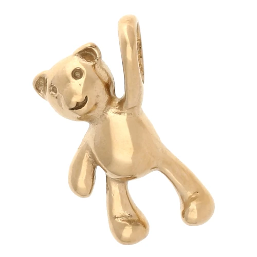 Hanging teddy bear pendant 20x11 mm - 304 Gold stainless steel x1