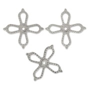Mini-stamped flowers 10 mm rhodium x10