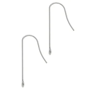 29 mm straight ear hooks - 316L stainless steel x2