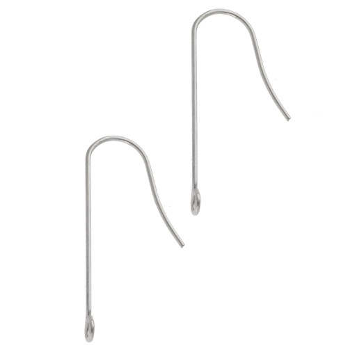 29 mm straight ear hooks - 316L stainless steel x2