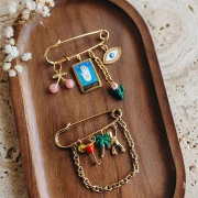 49 mm safety pin - 3 rings - 304 stainless steel x1