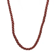 Polyester cord necklace 4 mm - Stainless steel 304 Gold - Bordeaux x46cm
