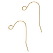 Ear hooks 7 mm - Gold-plated 316L stainless steel x2