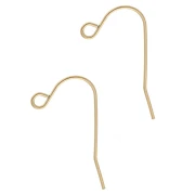 Ear hooks 7 mm - Gold-plated 316L stainless steel x2