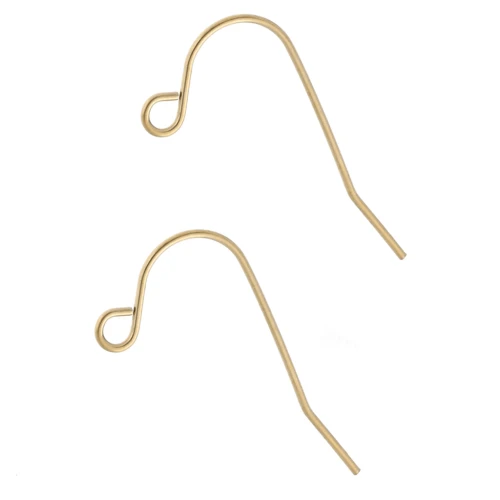 13.5 mm Ear Hooks - 316L Stainless Steel, Gold-Plated x2