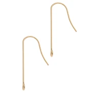 Straight ear hooks 29 mm - Stainless steel 316L Gold x2