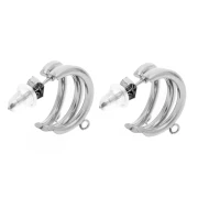 Triple-row 14 mm hoop with 3 open rings - 304 stainless steel x2