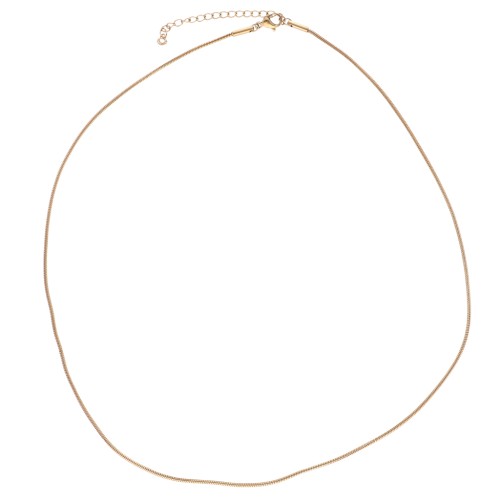 Necklace 1.3 mm serpentine mesh - Stainless steel 304L Gold x43cm