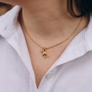 Necklace 1.3 mm serpentine mesh - Stainless steel 304L Gold x43cm