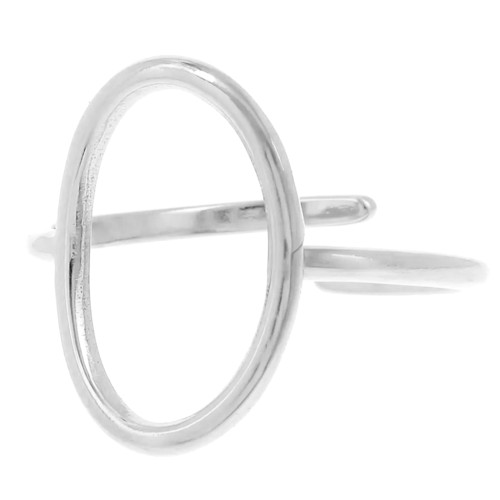 Oval openwork ring, 18x12 mm - Sizes 52–62 - 304L stainless steel x1